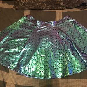 Holographic mermaid skater skirt